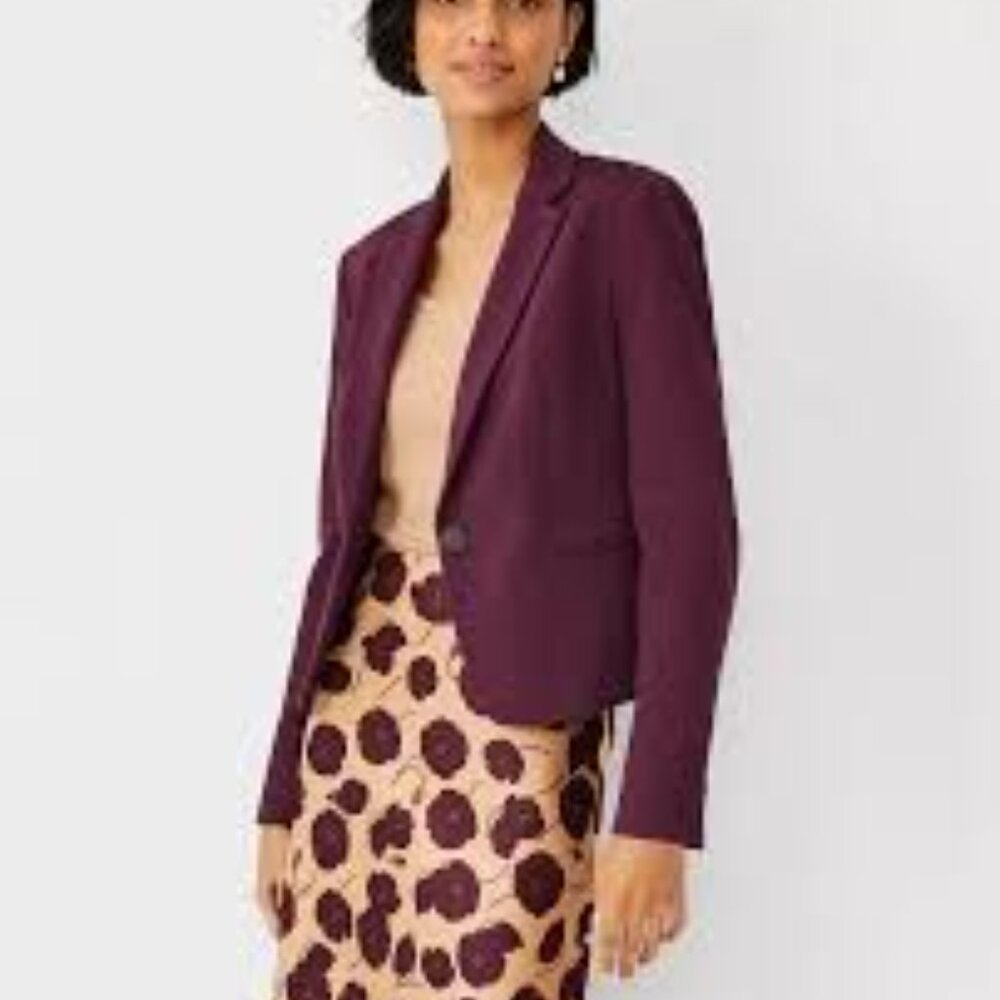 The Newbury Blazer in Knit Twill - 14 - Plum Rose